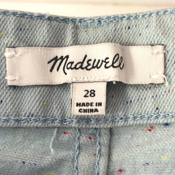 Madewell Slim Emmett Wide-Leg Crop Pants Speckle Light Blue Size 28 - Picture 13 of 14